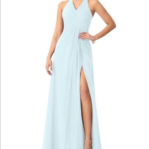 Azazie Danica MIST; custom size; short girl length